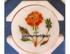 Handcrafted marble inlay coaster set 3" Cs-4